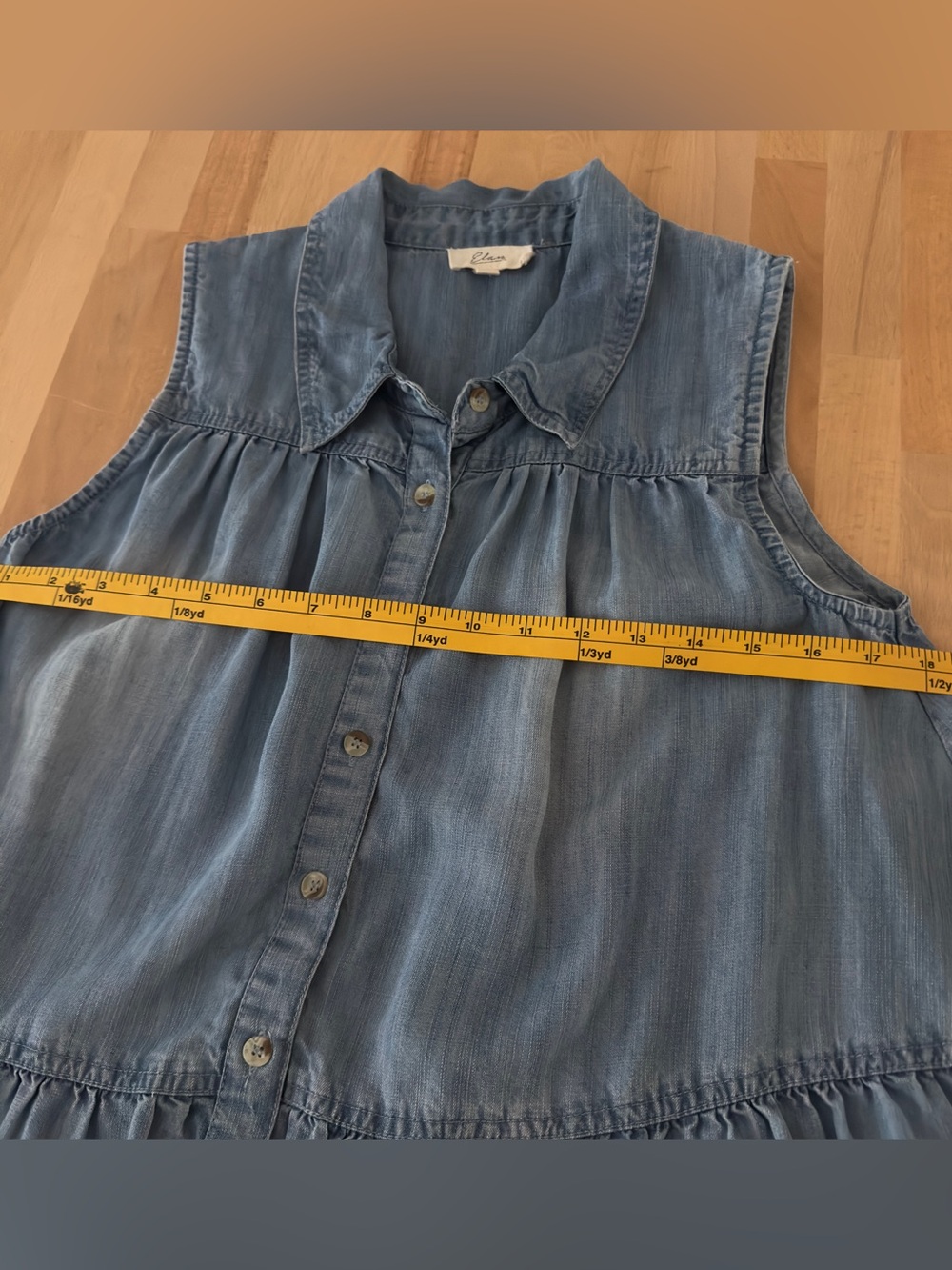 Elan Tencel Ruffle Button-Front Tank - Picture 9 of 9